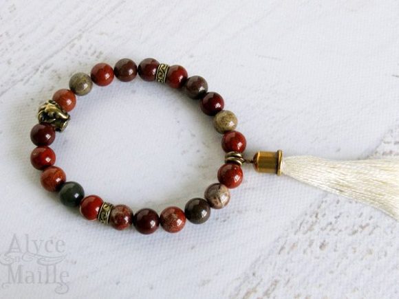 Apple Jasper Gemstone Bracelet