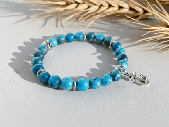 Blue Crazy Lace Agate Gemstone Bracelet