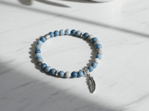 Petite Matte Denim Lapis Gemstone Bracelet