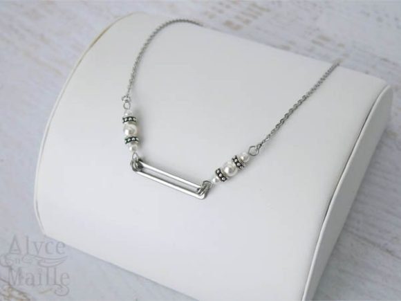 Pearl Geometric Stainless Steel Necklace