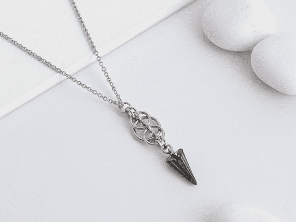 Crystal Spike Stainless Steel Pendant