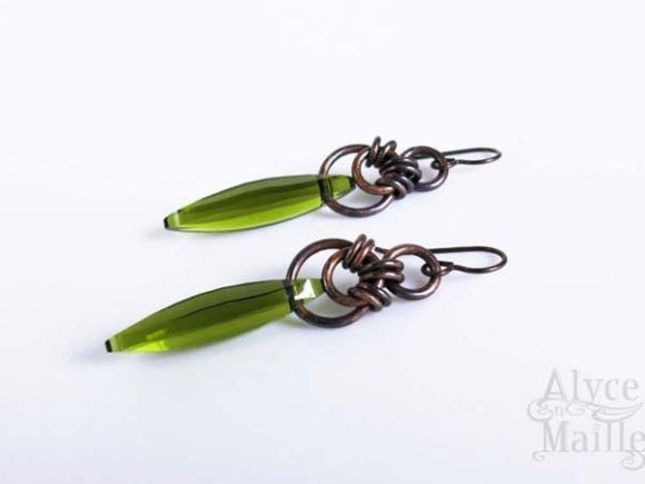 Bronze Crystal Shard Earrings