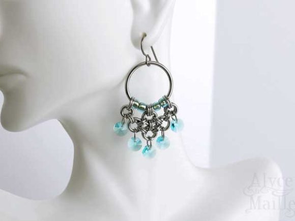 Turquoise Crystal Chandelier Earrings as Seen on Jane The Virgin