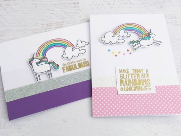 rainbow unicorn card set
