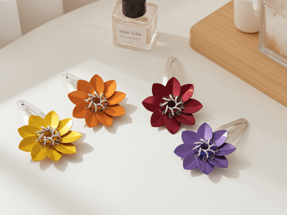 Scale Flower Barrette